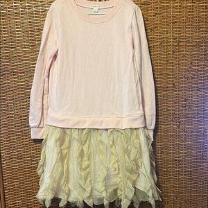 J. Crew Pink and Cream dress NWOT girls size 8 darling dressed up or down